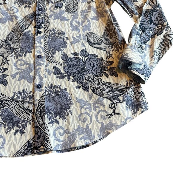 Paisley & Gray Samuel Slim Fit Button Down Shirt Long Sleeve Bird Print 18 NWOT - Picture 6 of 12
